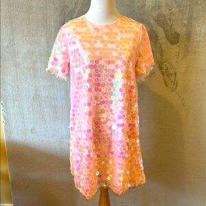 Cute Barbie Pink Confetti Party Dress Sz S Dress-Up Barbiecore Special Occasion